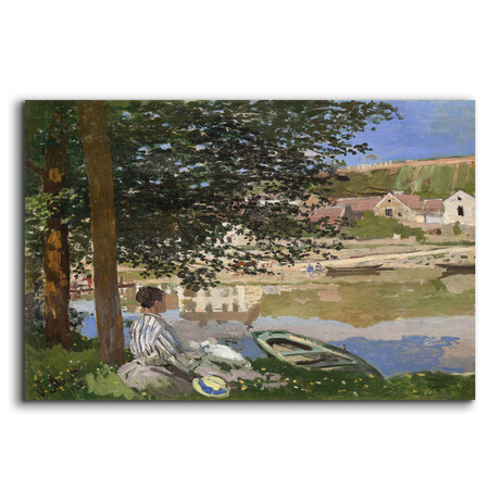 On The Bank Of The Seine, Bennecourt By Claude Monet (12"H X 16"W X 0. ...