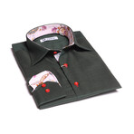 Kyler Reversible Cuff Button-Down Shirt // Dark Green + Paisley (S)