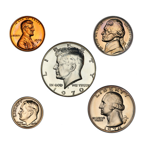 Custom 5-Coin Proof Set // Choose Your Year // 1965-1970 // Wood Presentation Box (1965)