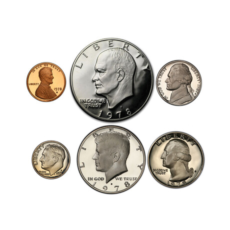 Custom 6-Coin Proof Set // Choose Your Year // 1971-1981 // Wood Presentation Box (1971)