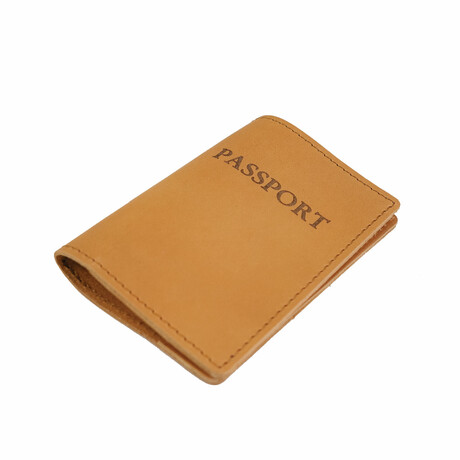 Leather Passport Cover // Buckskin