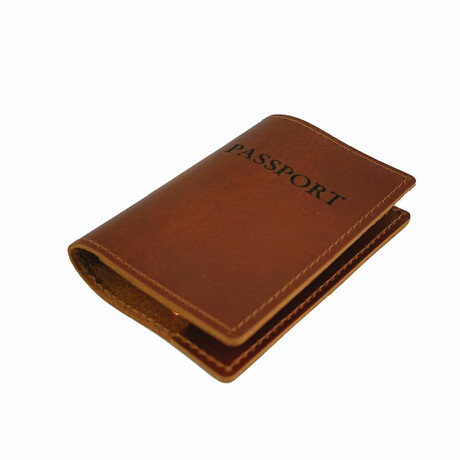 Leather Passport Cover // Saddle