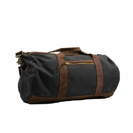 Tahoe Canvas Travel Duffle Bag // Gray and Brown