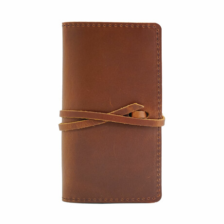 Sidekick Leather Travel Cord Organizer // Saddle