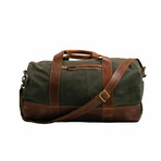 Tahoe Canvas Travel Duffle Bag // Olive and Saddle