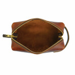 High Line Medium Leather Toiletry Bag // Saddle