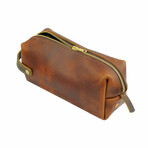 High Line Medium Leather Toiletry Bag // Saddle