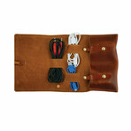 Sidekick Leather Travel Cord Organizer // Saddle
