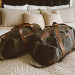 Tahoe Canvas Travel Duffle Bag // Olive and Saddle