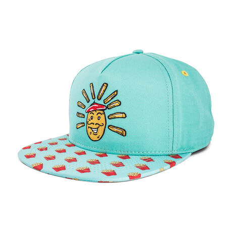 French Fries Snapback Cap // Teal