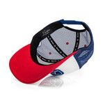 Razor Baseball Cap // White + Blue + Red