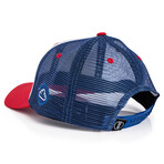 Razor Baseball Cap // White + Blue + Red