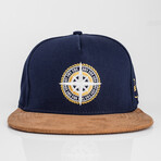 North Star Snapback Cap // Navy Blue