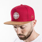 North Star Snapback Cap // Wine Red