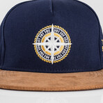 North Star Snapback Cap // Navy Blue