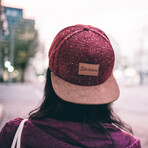 Obsidian Snapback Cap // Maroon + Brown