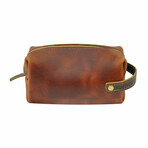 High Line Large Leather Toiletry Bag // Saddle