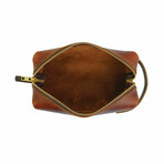 High Line Large Leather Toiletry Bag // Saddle