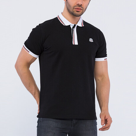 Elias Short Sleeve Polo Shirt // Black (S)