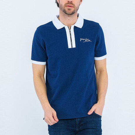Isaiah Short Sleeve Polo Shirt // Navy (S)
