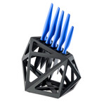 Precision Black Steel 6 Piece Set + Black Diamond XL Knife Block // Blue