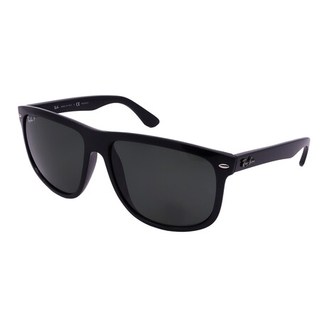 Men's Square RB4147 601/58 Polarized Sunglasses // Shiny Black + G-15 Green