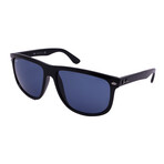 Men's Square RB4147 601/80 Sunglasses // Shiny Black + Blue