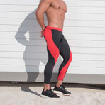 Meggings // Black + Red (XL)