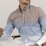 Kyle Button-Up // Brown + Blue (M)