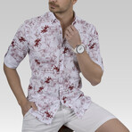 Dean Button-Up // White + Red (L)
