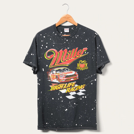 Miller Racing T-Shirt // Black + White Splatter (XS)