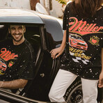 Miller Racing T-Shirt // Black + White Splatter (2XL)