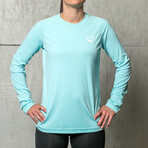 Shoreline Long Sleeve Lightweight Sun Shirt // Women's Upf 50+ // Light Teal (XL)