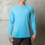 Shoreline Long Sleeve Lightweight Men's Sun Shirt // Upf 50+ // Icy Blue (2XL)