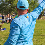 Shoreline Long Sleeve Lightweight Men's Sun Shirt // Upf 50+ // Icy Blue (XS)