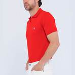 Aaron Knitted Polo Shirt // Red (S)