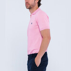 Knitted Short Sleeve Polo Shirt // Pink (2XL)