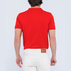 Aaron Knitted Polo Shirt // Red (2XL)