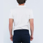 Knitted Short Sleeve Polo Shirt // Ecru (S)