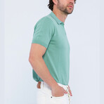 Knitted Short Sleeve Polo Shirt // Mint (L)