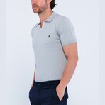 Knitted Short Sleeve Polo Shirt // Gray (3XL)