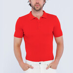 Raine Knitted Polo Shirt // Red (M)