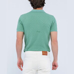 Checker Texture Short Sleeve Polo Shirt // Mint (S)