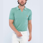 Knitted Short Sleeve Polo Shirt // Mint (3XL)