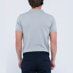 Knitted Short Sleeve Polo Shirt // Gray (L)