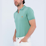 Knitted Short Sleeve Polo Shirt // Mint (S)