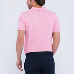 Knitted Short Sleeve Polo Shirt // Pink (S)