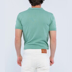 Knitted Short Sleeve Polo Shirt // Mint (S)