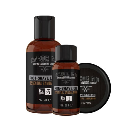 Travel Shave Kit // Set of 3 // Sandalwood