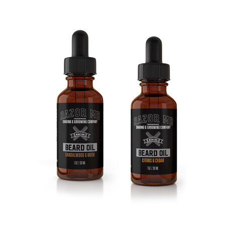 Beard Oil // Set of 2 (Citrus & Cedar + Patchouli & Lemon)